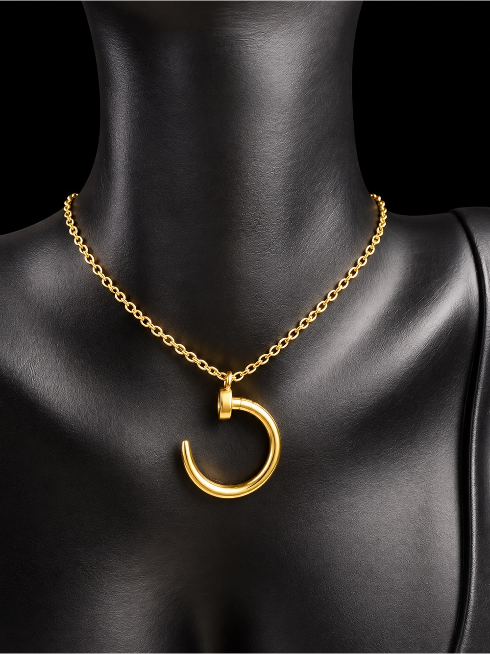 Gold Tone Nail Pendant Necklace - Women's Jewelry